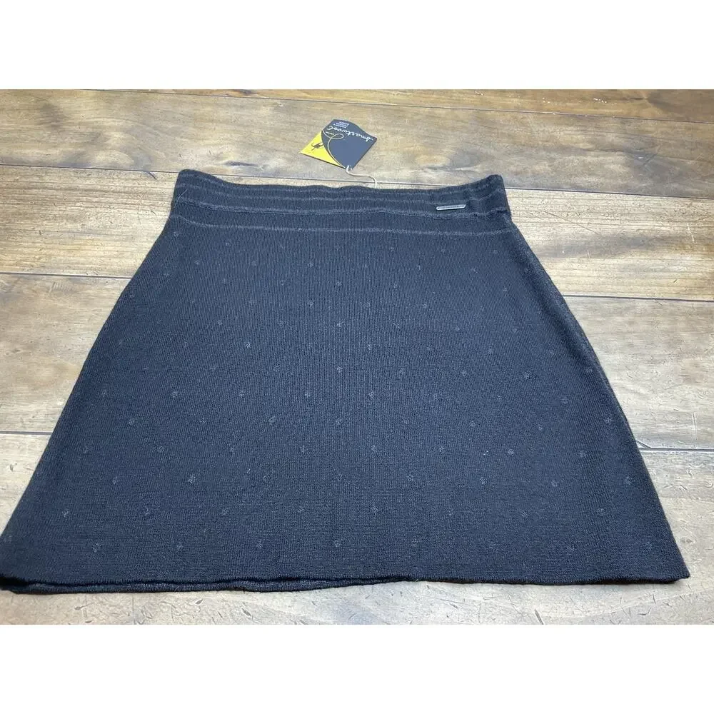 Smartwool Mini Dot Reversible Black Mini Skirt Sweater Knit Womens XS NWT